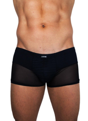 Boxer noir rayé opaque et transparent - LM2906-67BLK